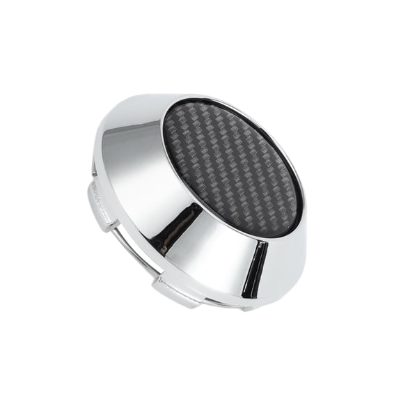 Unique Bargains Wheel Center Caps OD: 68mm/2.68" Silver Tone 1 Pc with Black Carbon Fiber Pattern Sticker