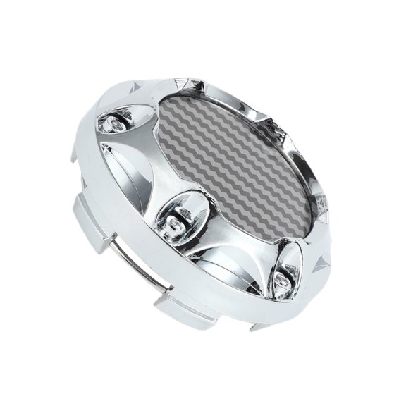 Unique Bargains Wheel Center Caps OD: 68mm/2.68" Silver Tone 1 Pcs with Black Carbon Fiber Pattern Sticker