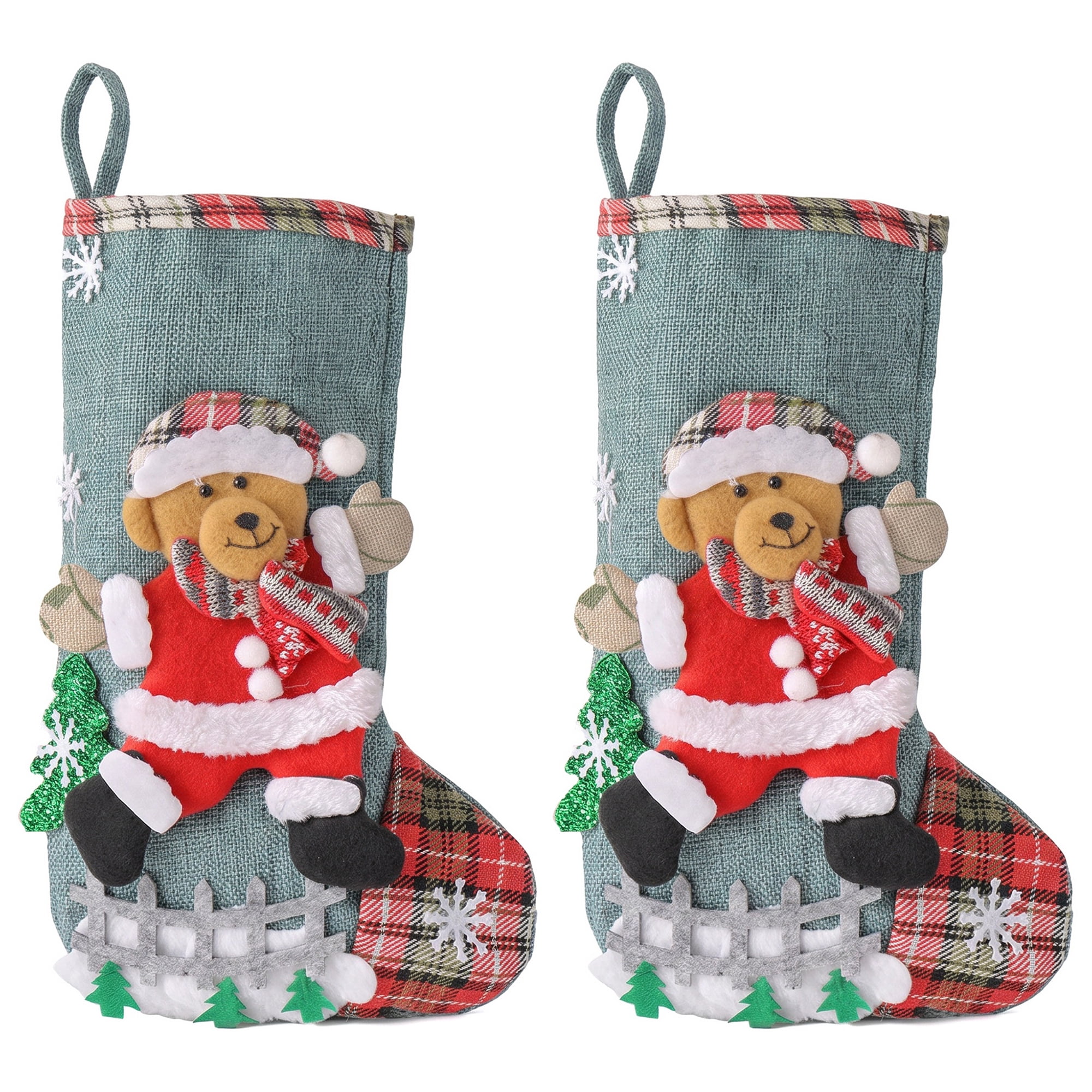 Unique Bargains Whimsical Cartoon Stockings Luxury Tiered Display Accents Bear 12"