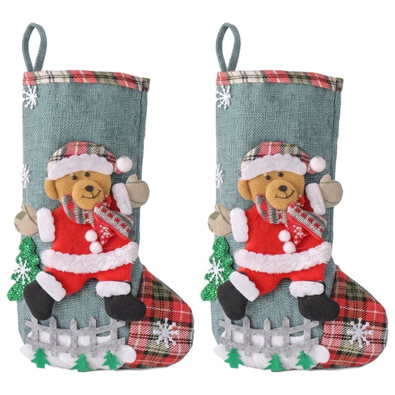 Unique Bargains Whimsical Cartoon Stockings Luxury Tiered Display Accents Bear 12"