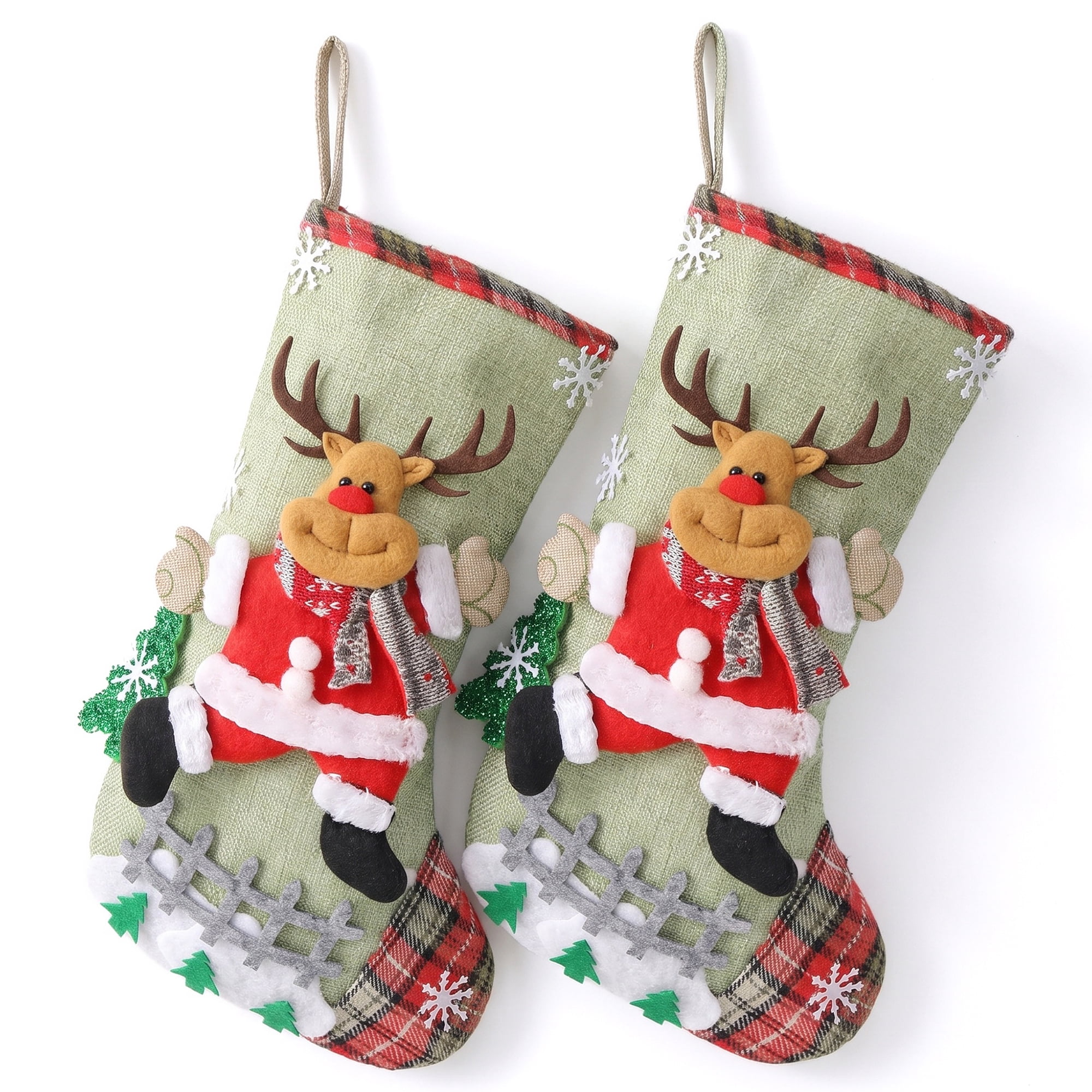 Unique Bargains Whimsical Cartoon Stockings Luxury Tiered Display Accents Deer 12"