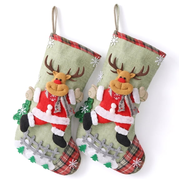 Unique Bargains Whimsical Cartoon Stockings Luxury Tiered Display Accents Deer 12"