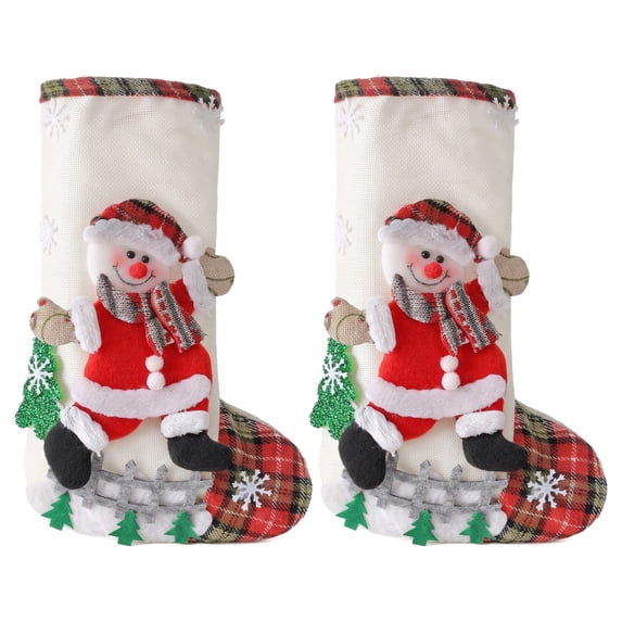 Unique Bargains Whimsical Cartoon Stockings Luxury Tiered Display Accents Snowman 12"