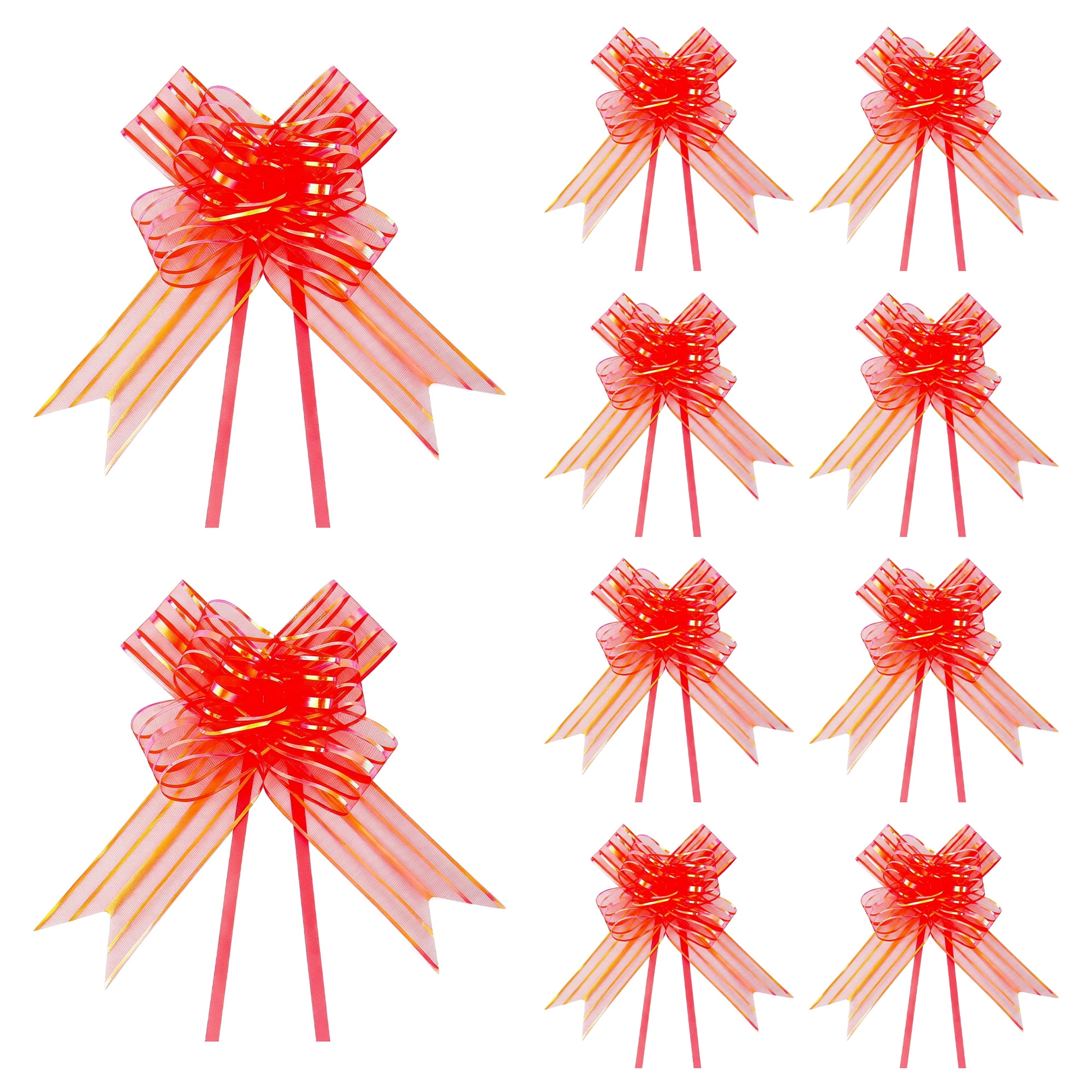 Unique Bargains Whimsical Flower Ribbon Bows for Gift Wrapping and Decoration Red