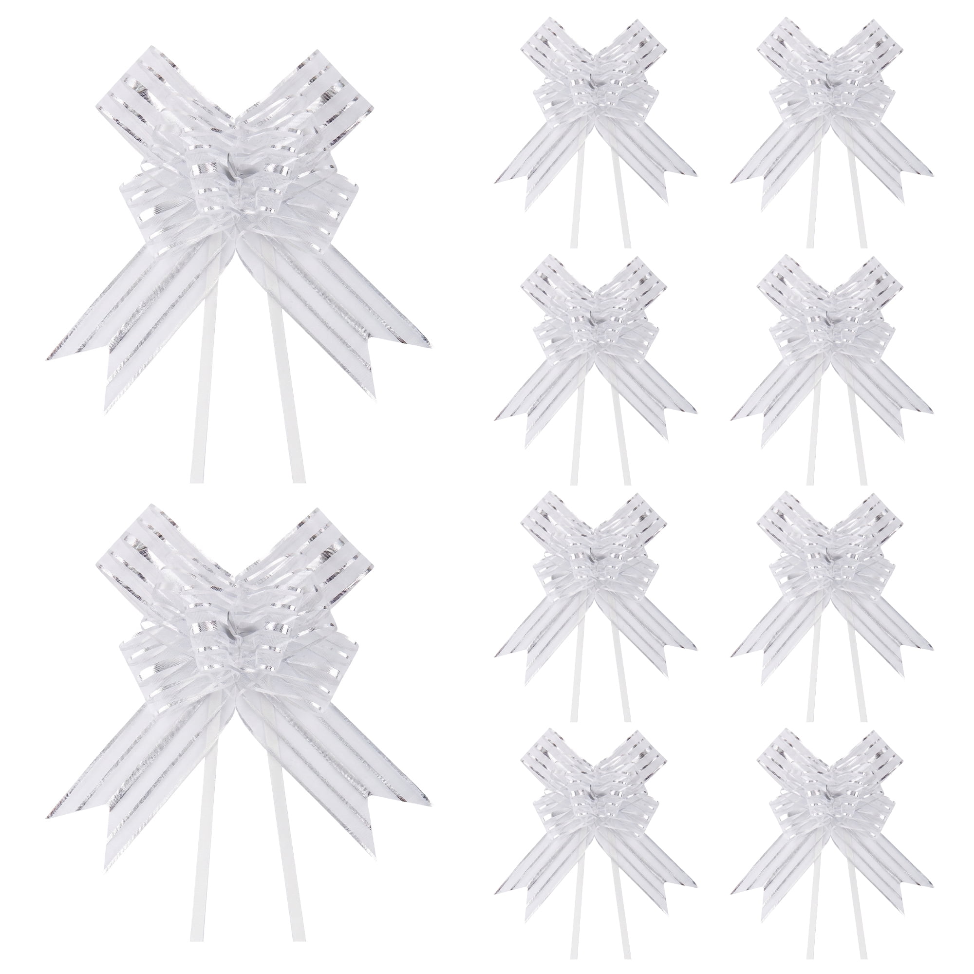 Unique Bargains Whimsical Flower Ribbon Bows for Gift Wrapping and Decoration White