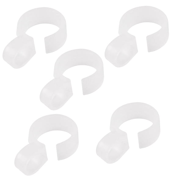 Unique Bargains White Plastic Clothesline Washing Clothes Clip Rack Hangers 5 Pcs