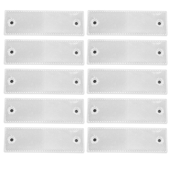 Unique Bargains White Rectangle Motorcycle Reflector 15x5cm Road Safety for Trailer Caravan Truck Tractor Boat Lorry Motorbike 10 Pcs