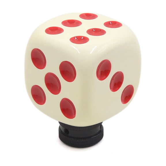 Unique Bargains White Red Dice Design Manual Gear Shift Lever Knob for Car Vehicle Auto