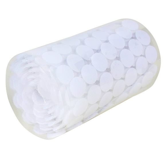 Uxcell White Round Dots Sticky Back Hook and Loop Pair 350 Pairs 0.59" Self Adhesive