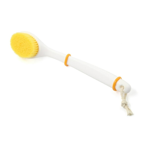 Unique Bargains White Soft Bristle Long Handle Brush Massage Scrub
