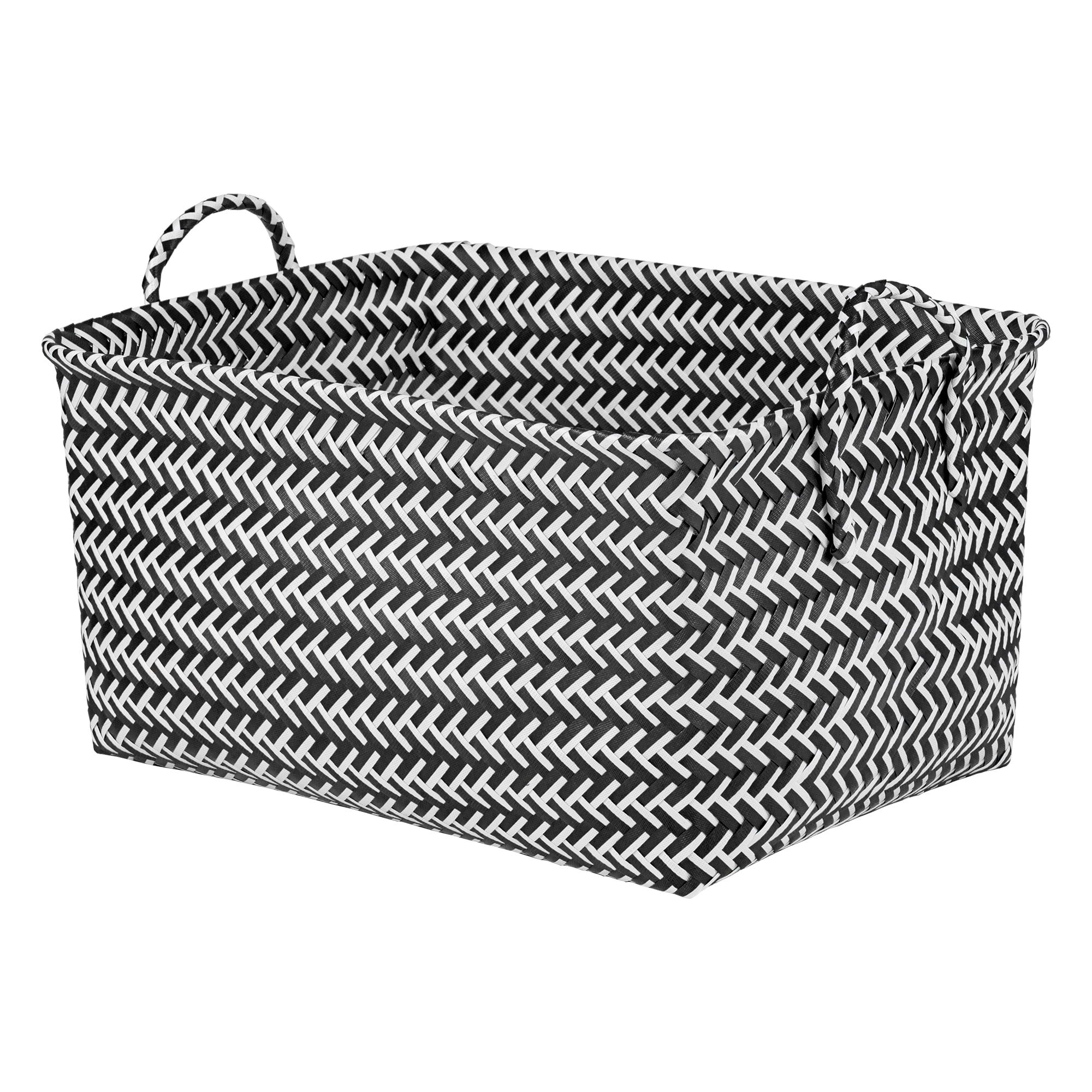 Unique Bargains Wicker Shelf Closet Storage Bin for Blankets Black 17.7" x 13.8" x 9.8"