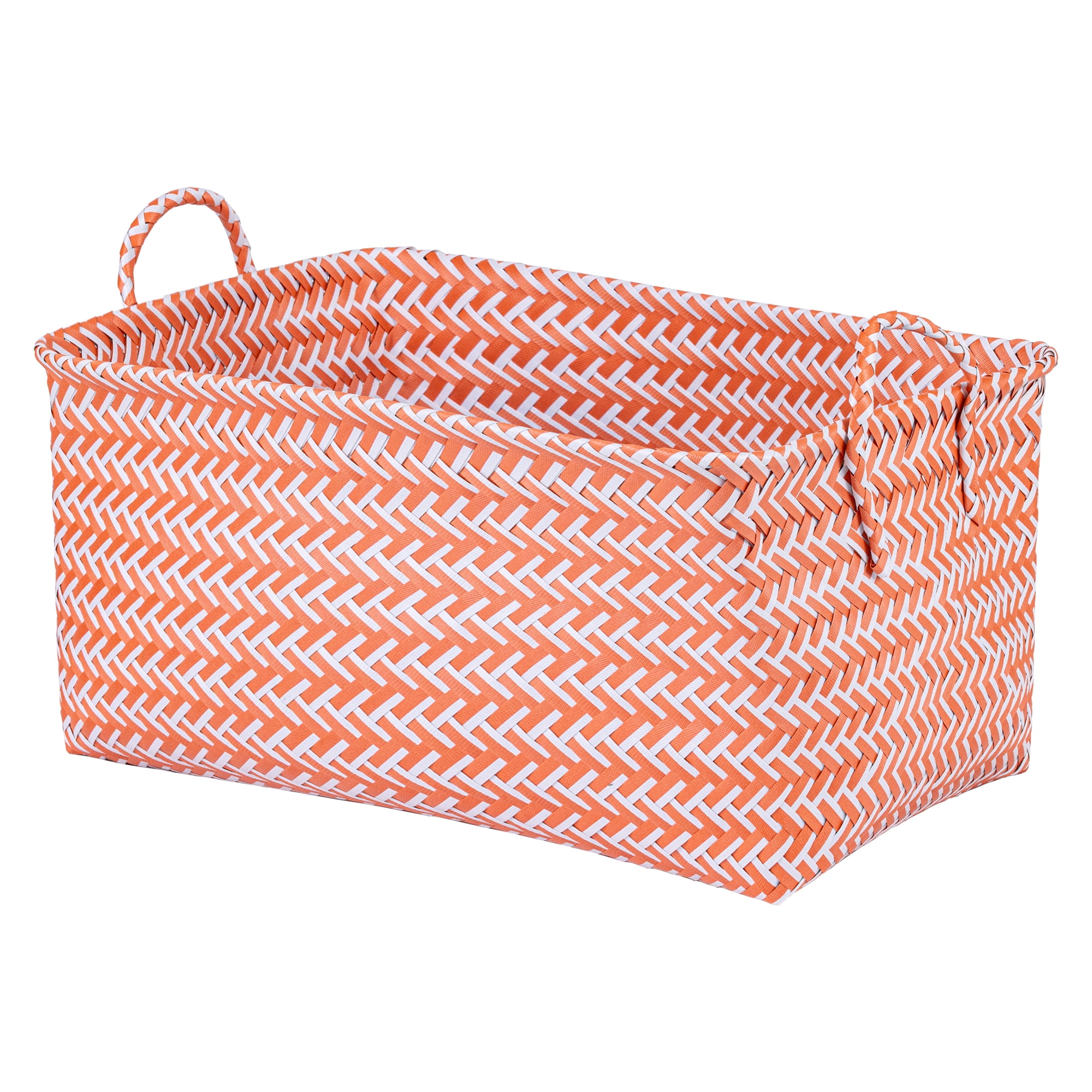 Unique Bargains Wicker Shelf Closet Storage Bin for Blankets Pink 15.7" x 10.6" x 8.7"