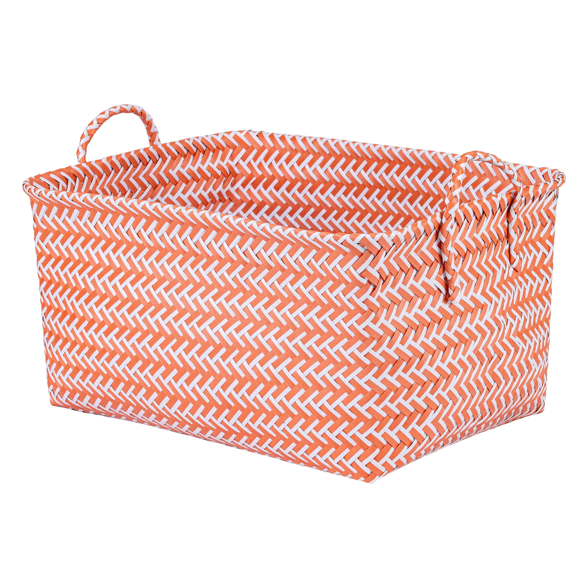 Unique Bargains Wicker Shelf Closet Storage Bin for Blankets Pink 17.7" x 13.8" x 9.8"