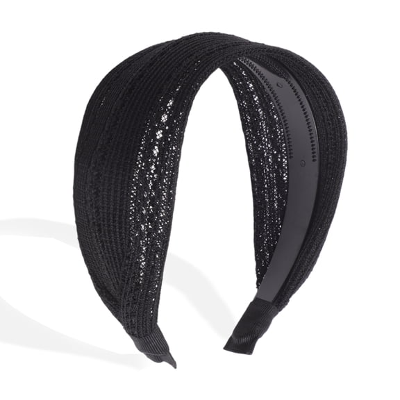 Unique Bargains Wide Headbands for Women Black