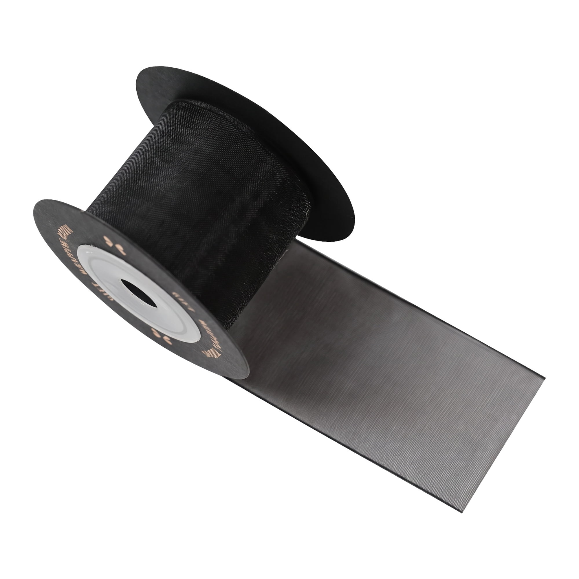 Unique Bargains Wide Matte Charcoal Grey Decorative Ribbon Black 5.5 Yard