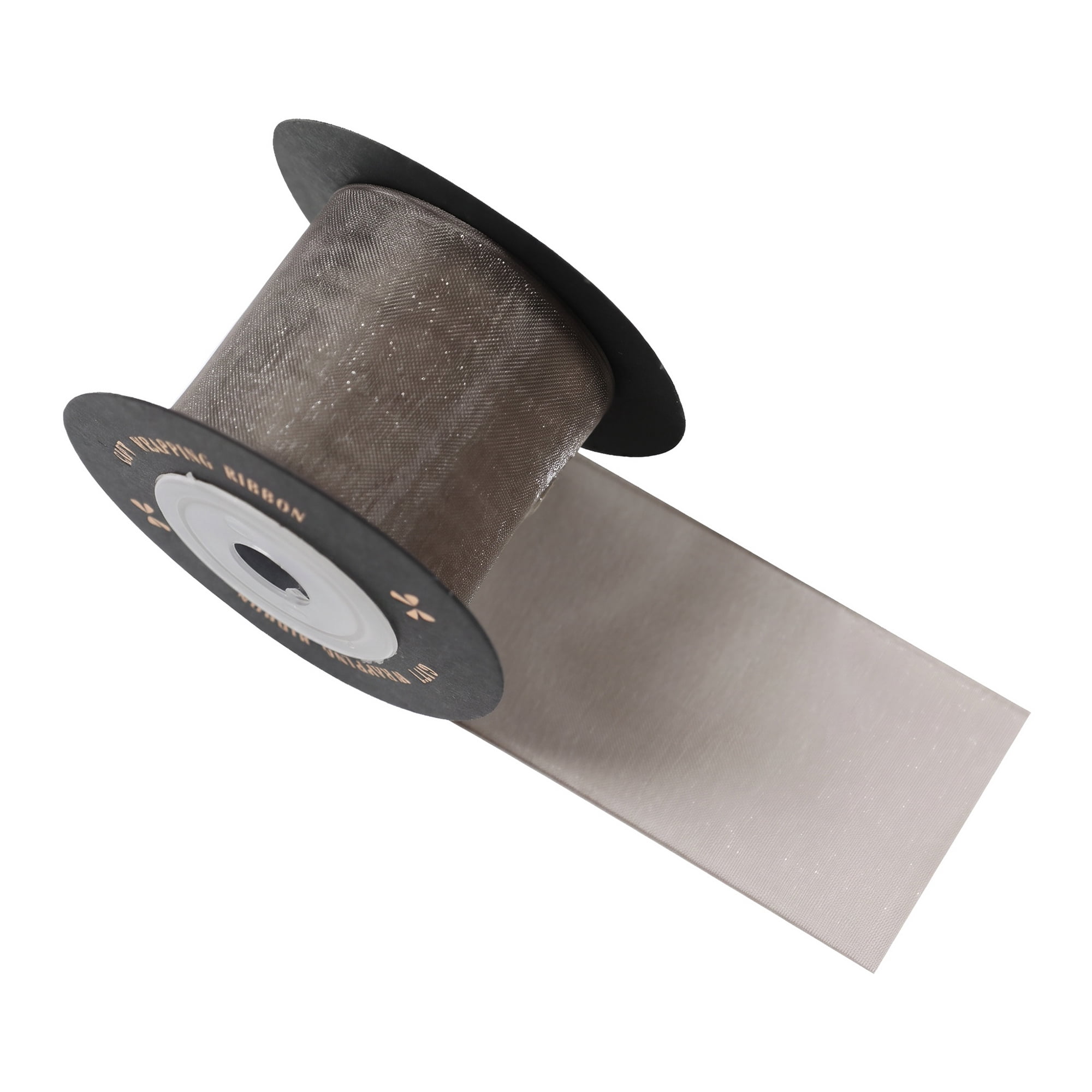 Unique Bargains Wide Matte Charcoal Grey Decorative Ribbon Grey 5.5 Yard