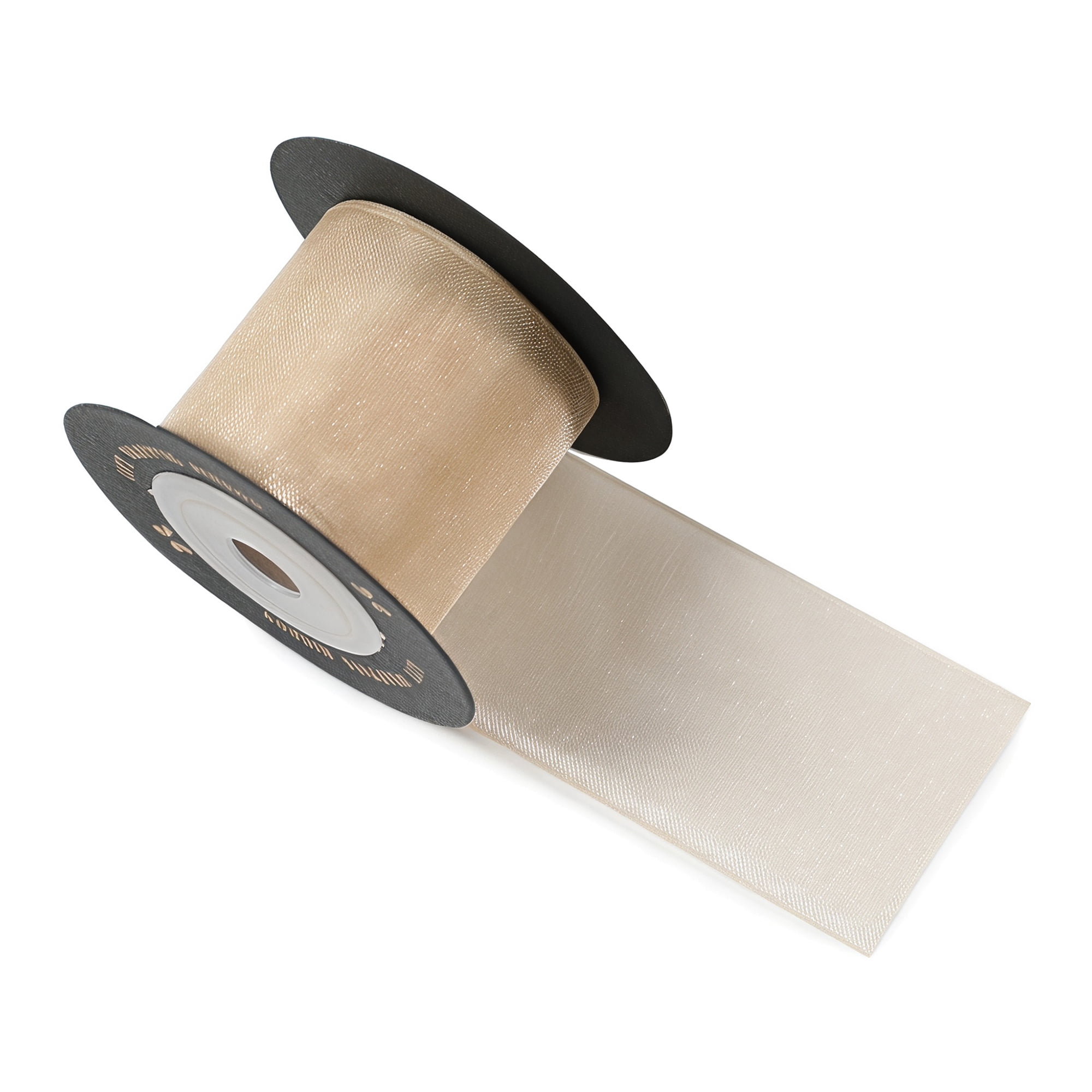 Unique Bargains Wide Matte Decorative Ribbon Champagne 5.5 Yard