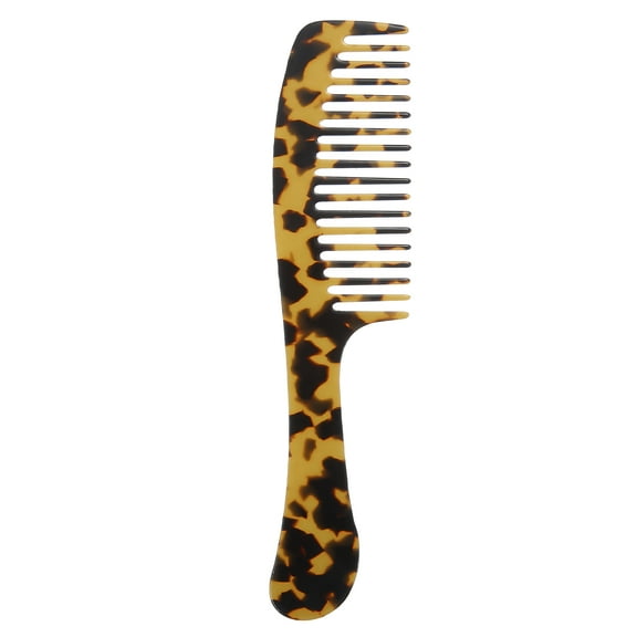 Unique Bargains Wide Tooth Comb Acetate Wide Comb 6.89"x1.57" Leopard Print Pattern Brown