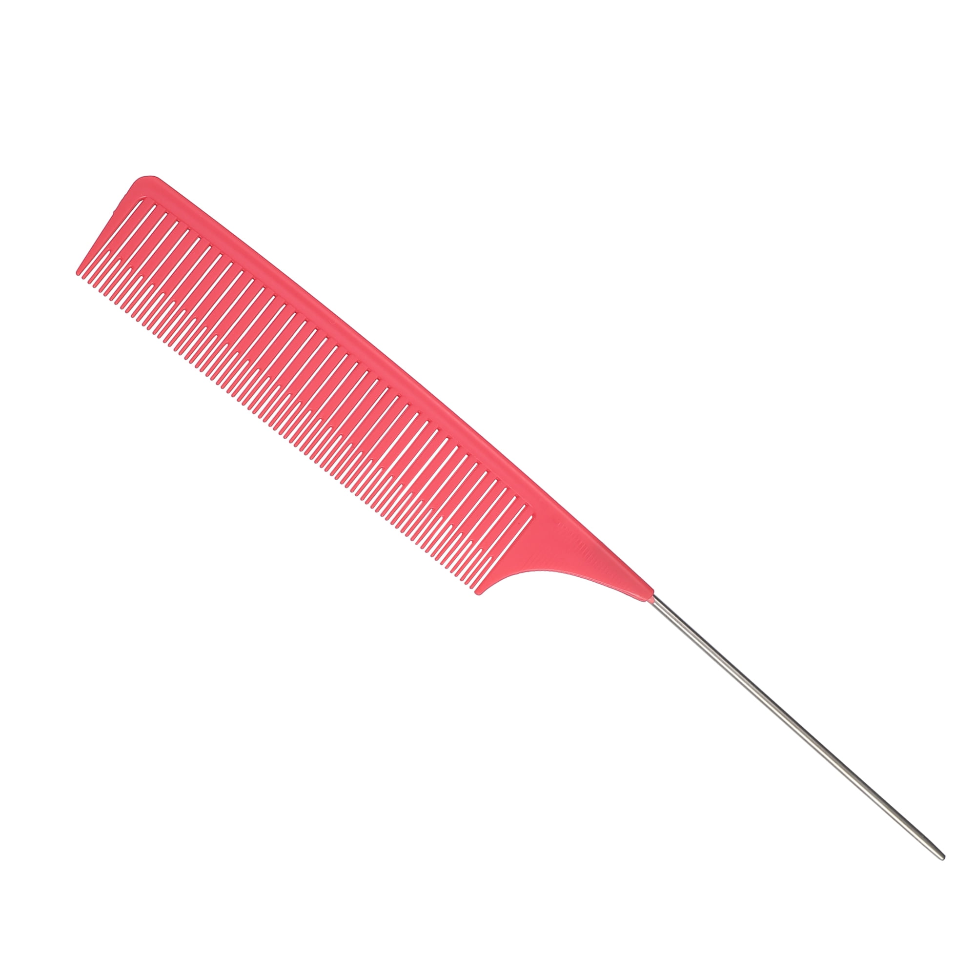 Unique Bargains Wide Tooth Hair Brush Tail Comb Home Use Styling Comb Plastic Pink