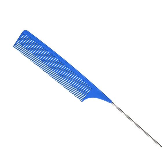 Unique Bargains Wide Tooth Hair Brush Tail Comb Home Use Styling Comb Plastic Blue