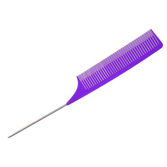 Unique Bargains Wide Tooth Hair Brush Tail Comb for Home Use Styling Comb Plastic Purple
