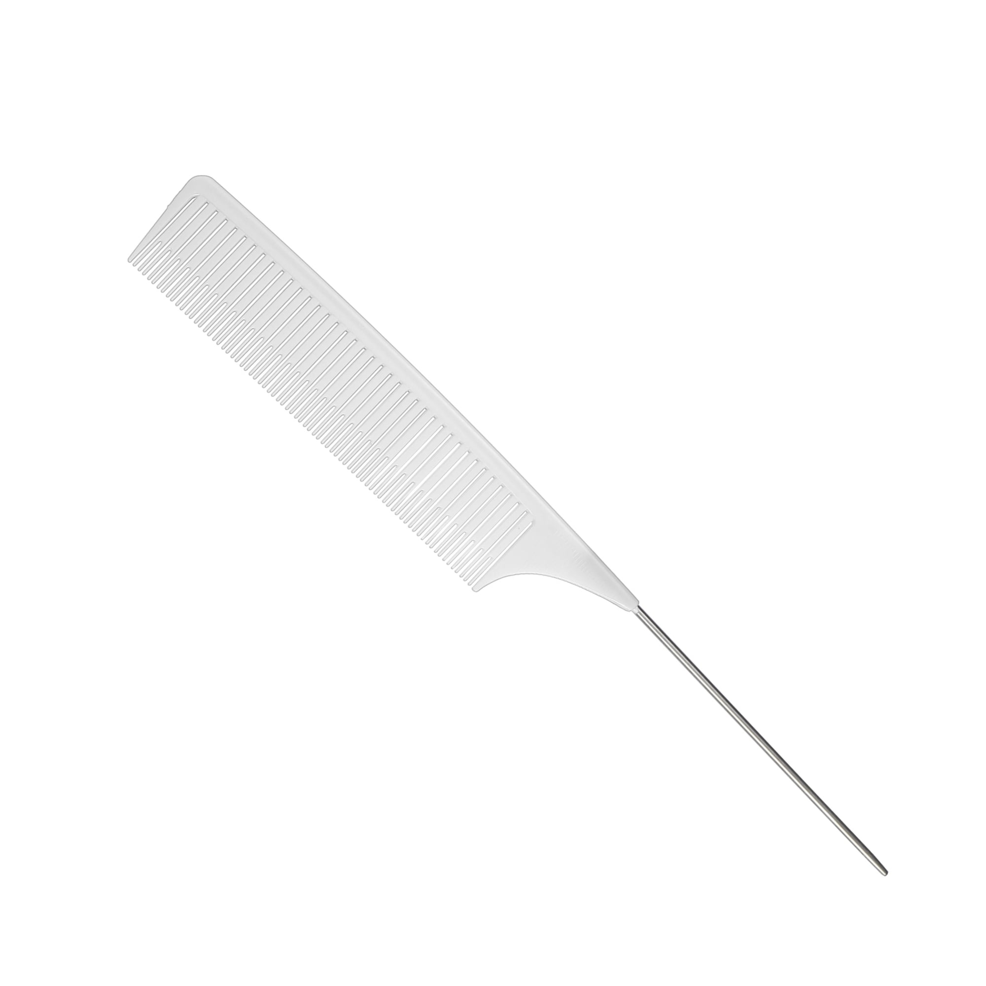 Unique Bargains Wide Tooth Hair Brush Tail Comb for Home Use Styling Comb Plastic White
