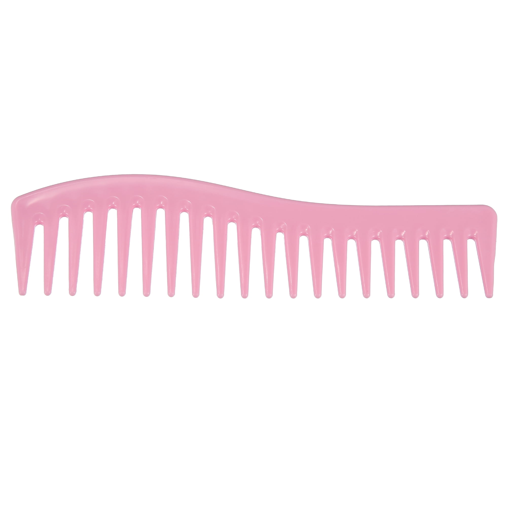Unique Bargains Wide Tooth Hair Comb All Purpose Detangling Plastic Pink
