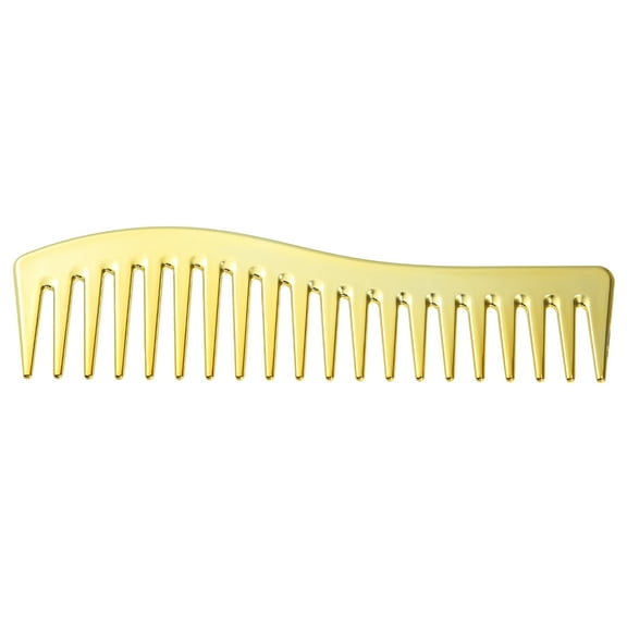 Unique Bargains Wide Tooth Hair Comb All Purpose Detangling Styling Comb Plastic Gold Tone