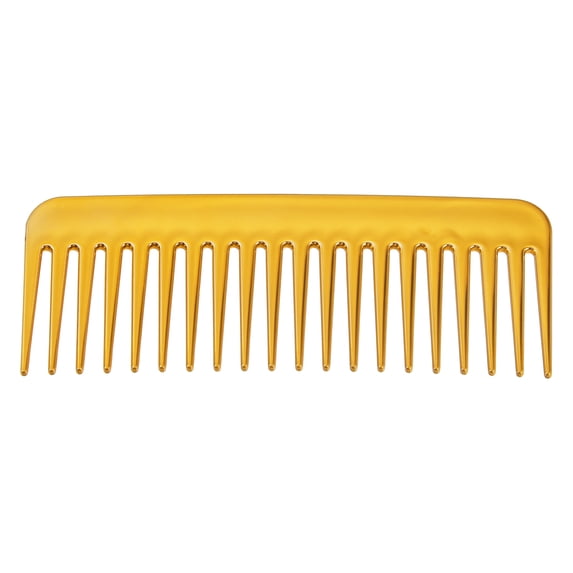 Unique Bargains Wide Tooth Hair Comb Hair Detangling Comb Wet and Dry Plastic Gold Tone