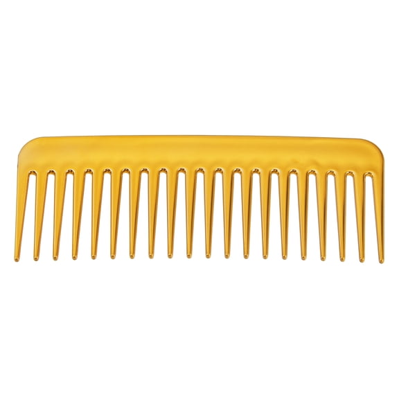 Unique Bargains Wide Tooth Hair Comb Hair Detangling Comb Wet and Dry Plastic Gold Tone