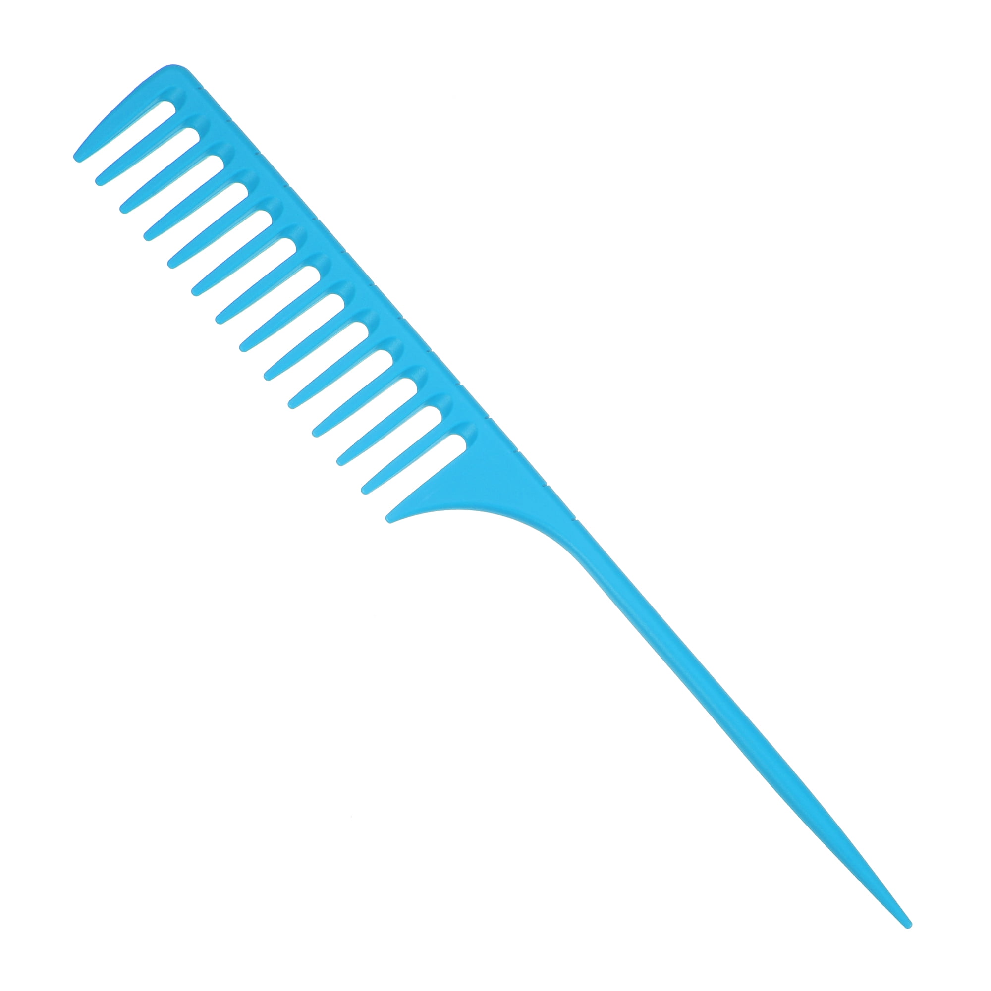 Unique Bargains Wide Tooth Rat Tail Comb Plastic for Wet Curly Hair for Women Men Blue