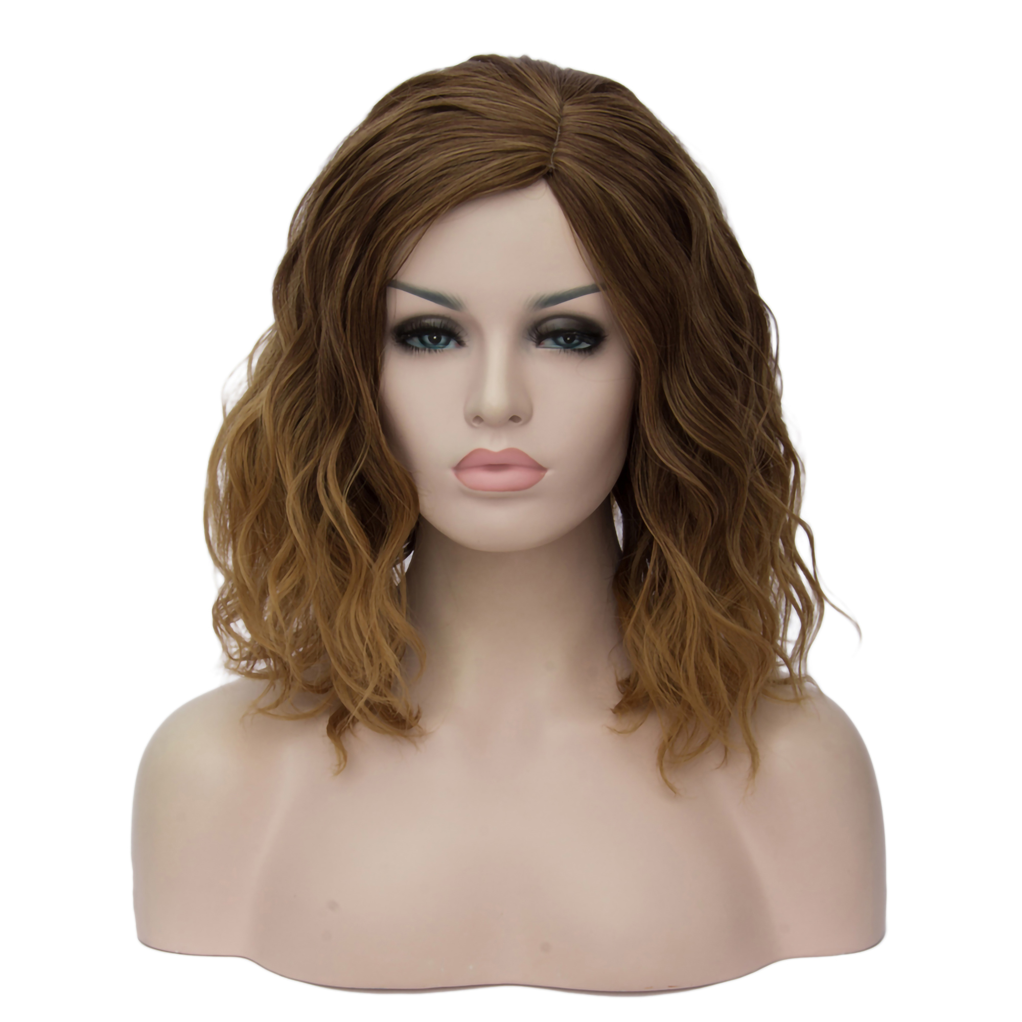NRUDPQV wigs human hair Women's Short Curly Hair Mixed with Golden