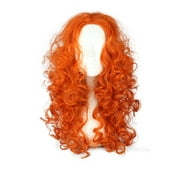 Unique Bargains Wigs for Women 22" Orange Curly Wig with Wig Cap