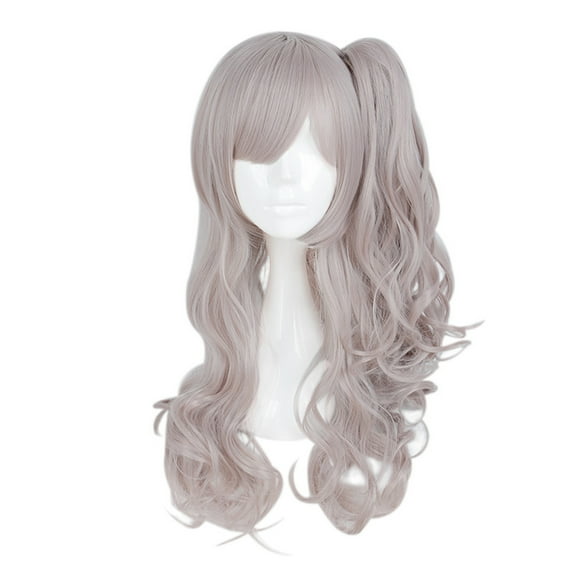Unique Bargains Wigs for Women 28" Gray Curly Wig with Wig Cap