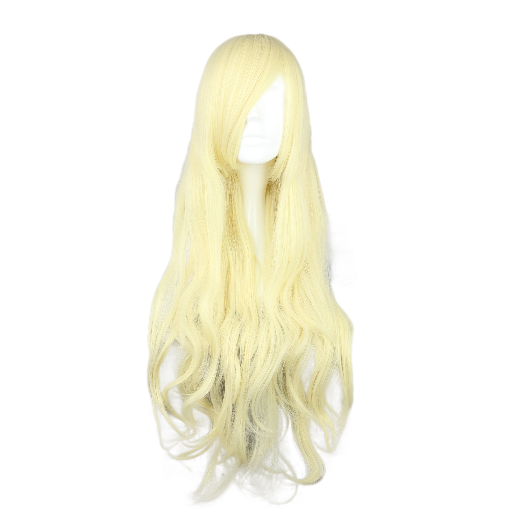 Unique Bargains Wigs for Women 31" Beige Curly Wig with Wig Cap Long
