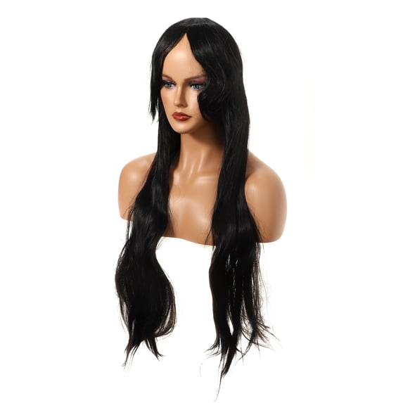 Unique Bargains Wigs for Women 31" Black Wigs for Black Women with Wig Cap Long Hair