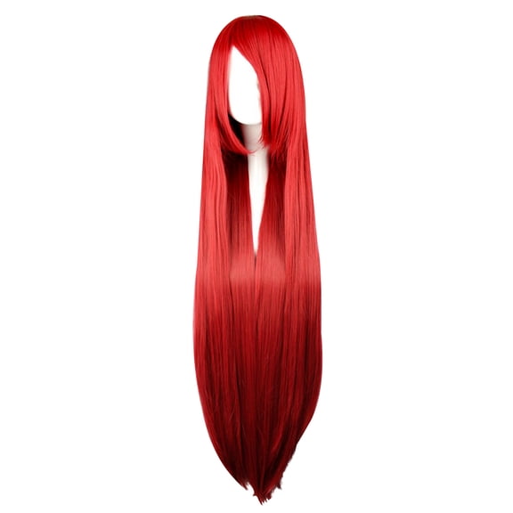 Unique Bargains Wigs for Women 39" Bright Red Wigs with Wig Cap Long Hair