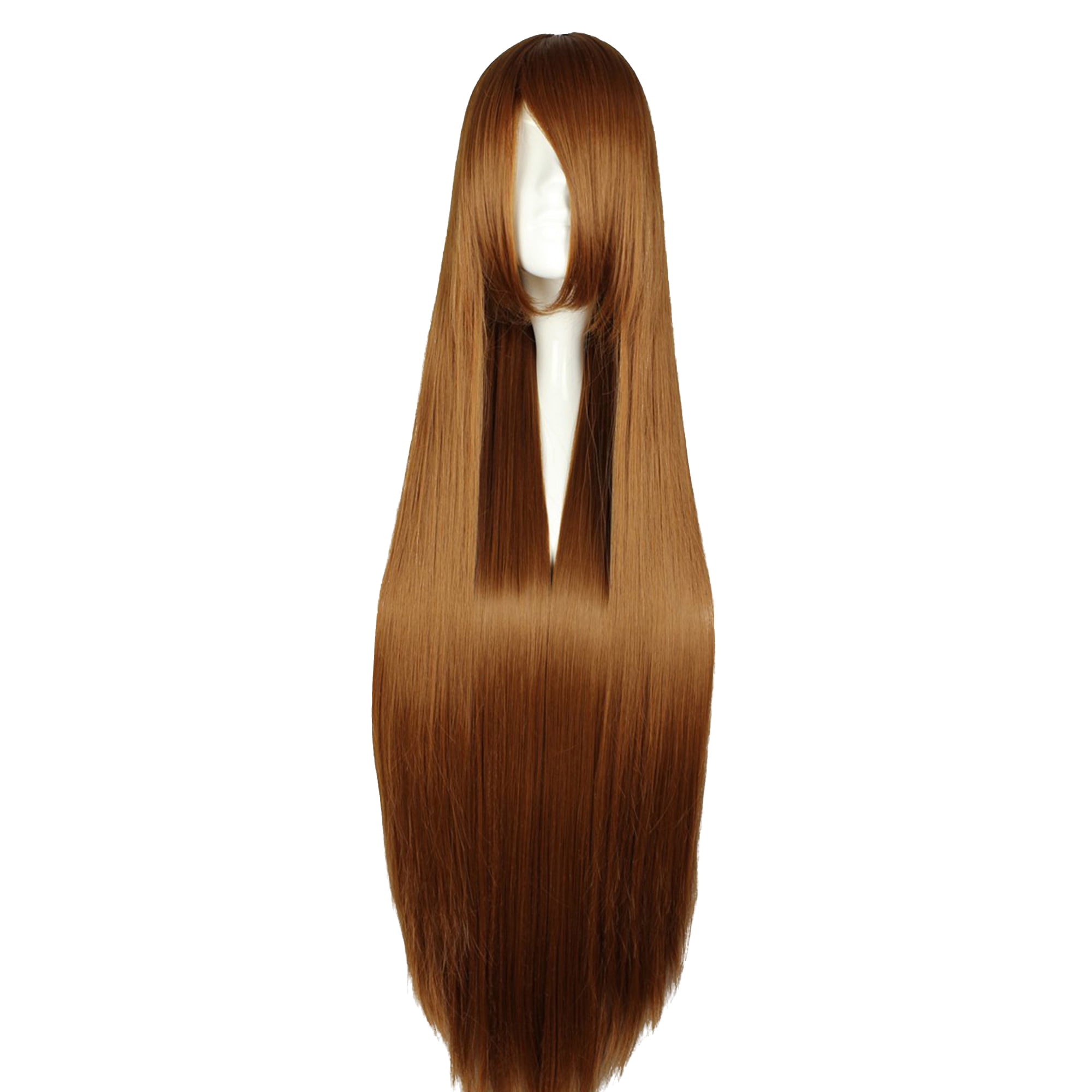 Unique Bargains Wigs for Women 39" Brown Wigs with Wig Cap Long Hair