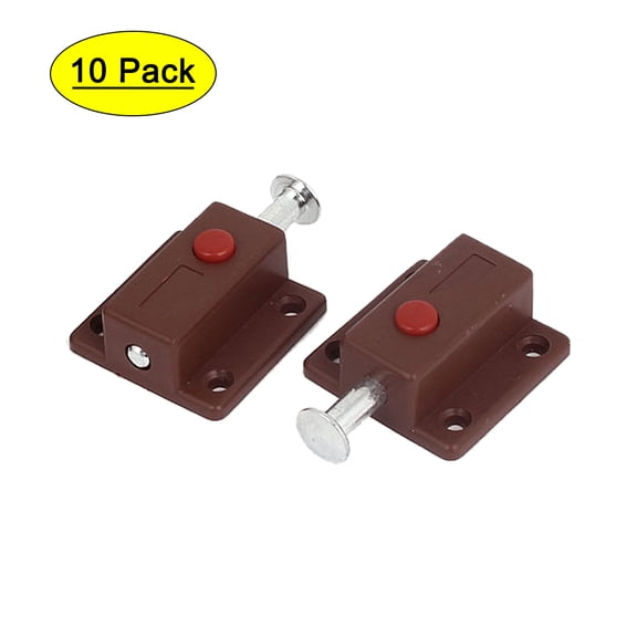 Unique Bargains Window Furniture Press Button Spring Loaded Automatic Door Bolt Latch 10Pcs