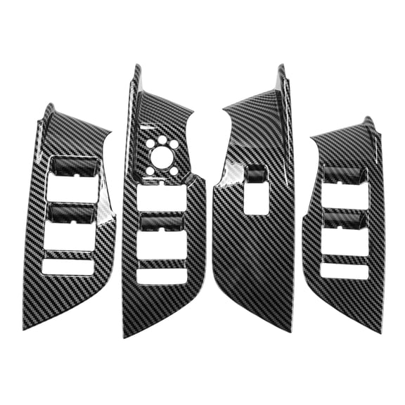 Unique Bargains Window Lift Switch Panel Trim Cover for Audi A6L 2019-2023 Front Rear Car Door Window Control Button Interior Accessories Carbon Fiber Black