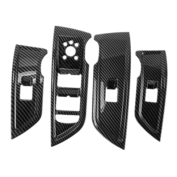 Unique Bargains Window Lift Switch Panel Trim Cover for Audi Q5L 2018 Front Rear Car Door Window Control Button Interior Accessories Carbon Fiber Black