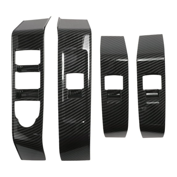 Unique Bargains Window Lift Switch Panel Trim Cover for Chevrolet Colorado 23-25 Front Left Right Car Door Window Control Button Sticker Carbon Fiber Black