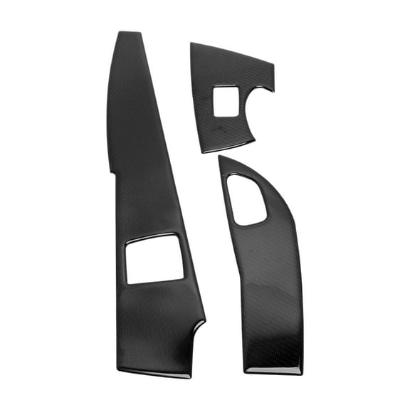 Unique Bargains Window Lift Switch Panel Trim Cover for Chevrolet Corvette C7 Z06 2014-2019 Front Rear Car Door Window Control Button Carbon Fiber Black