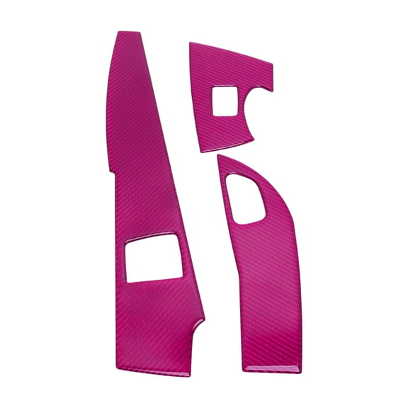 Unique Bargains Window Lift Switch Panel Trim Cover for Chevrolet Corvette C7 Z06 2014-2019 Front Rear Car Door Window Control Button Sticker Carbon Fiber Purple