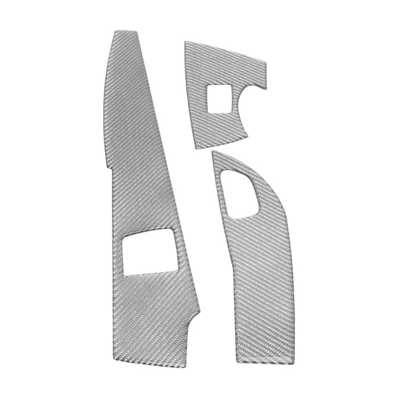 Unique Bargains Window Lift Switch Panel Trim Cover for Chevrolet Corvette C7 Z06 2014-2019 Front Rear Car Door Window Control Button Sticker Carbon Fiber Silver Tone