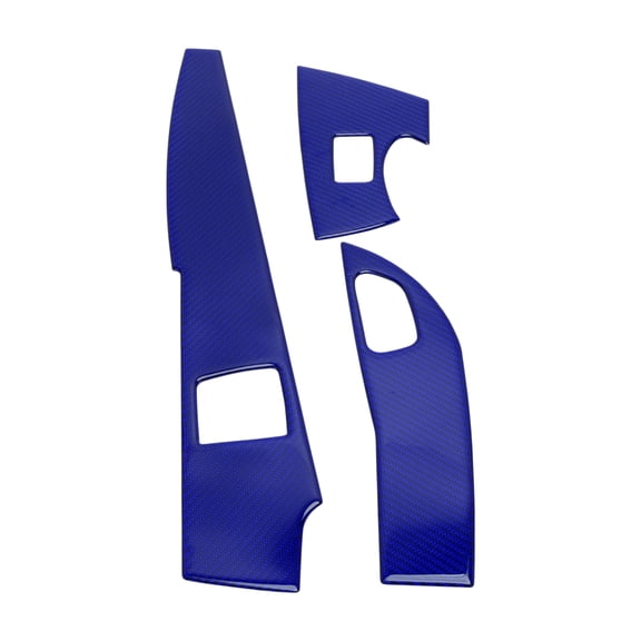 Unique Bargains Window Lift Switch Panel Trim Cover for Chevrolet Corvette C7 Z06 2014-2019 Front Rear Car Door Window Control Button Sticker Carbon Fiber Deep Blue