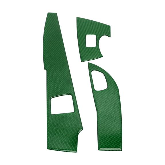 Unique Bargains Window Lift Switch Panel Trim Cover for Chevrolet Corvette C7 Z06 2014-2019 Front Rear Car Door Window Control Button Sticker Carbon Fiber Green