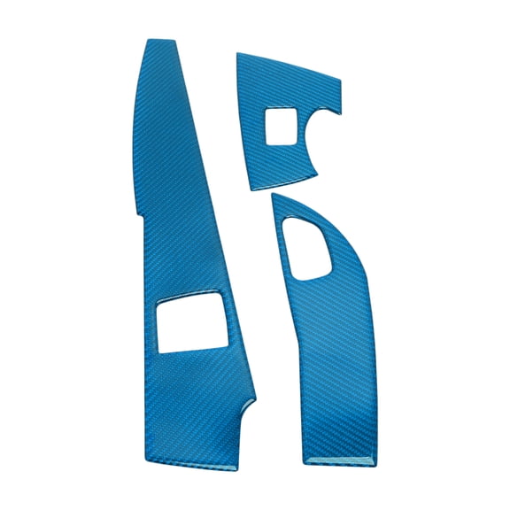 Unique Bargains Window Lift Switch Panel Trim Cover for Chevrolet Corvette C7 Z06 2014-2019 Front Rear Car Door Window Control Button Sticker Carbon Fiber Light Blue