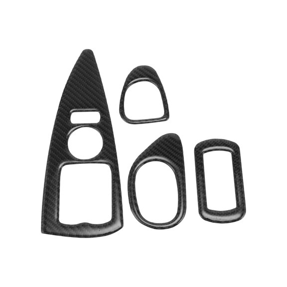Unique Bargains Window Lift Switch Panel Trim Cover for Corvette C6 2005-2013 Front Left Right Car Door Window Control Button Sticker Carbon Fiber Black