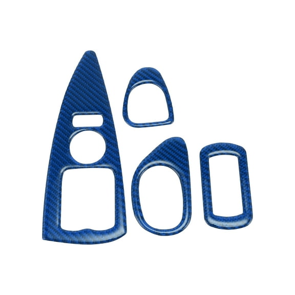 Unique Bargains Window Lift Switch Panel Trim Cover for Corvette C6 2005-2013 Front Left Right Car Door Window Control Button Sticker Carbon Fiber Dark Blue